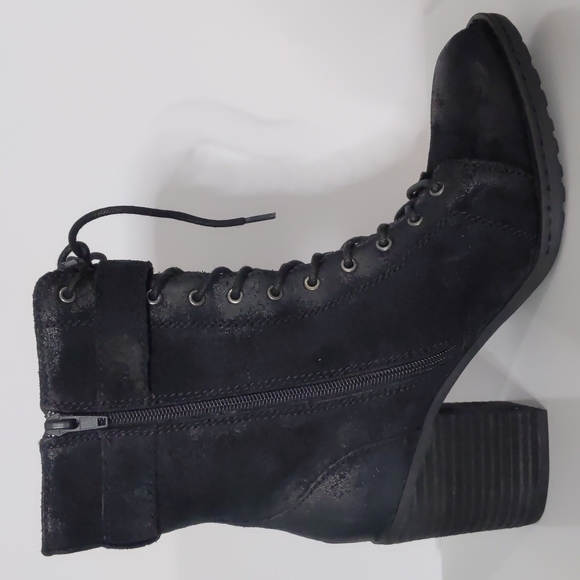 Born Suede Cass Block Heel Boots in Black Size 8.5 NWOT - Picture 6 of 12